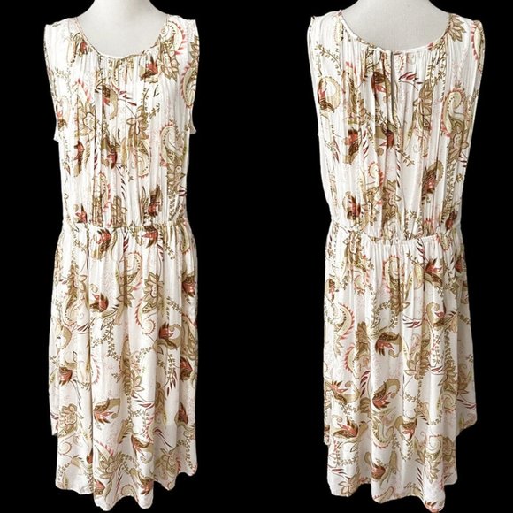 J. Jill White Multi Paisley Floral Pinafore Midi Dress Womens MP Medium P… - Picture 14 of 15